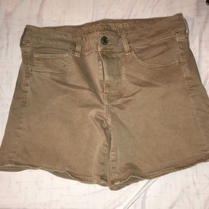 Tan American Eagle stretchy shorts